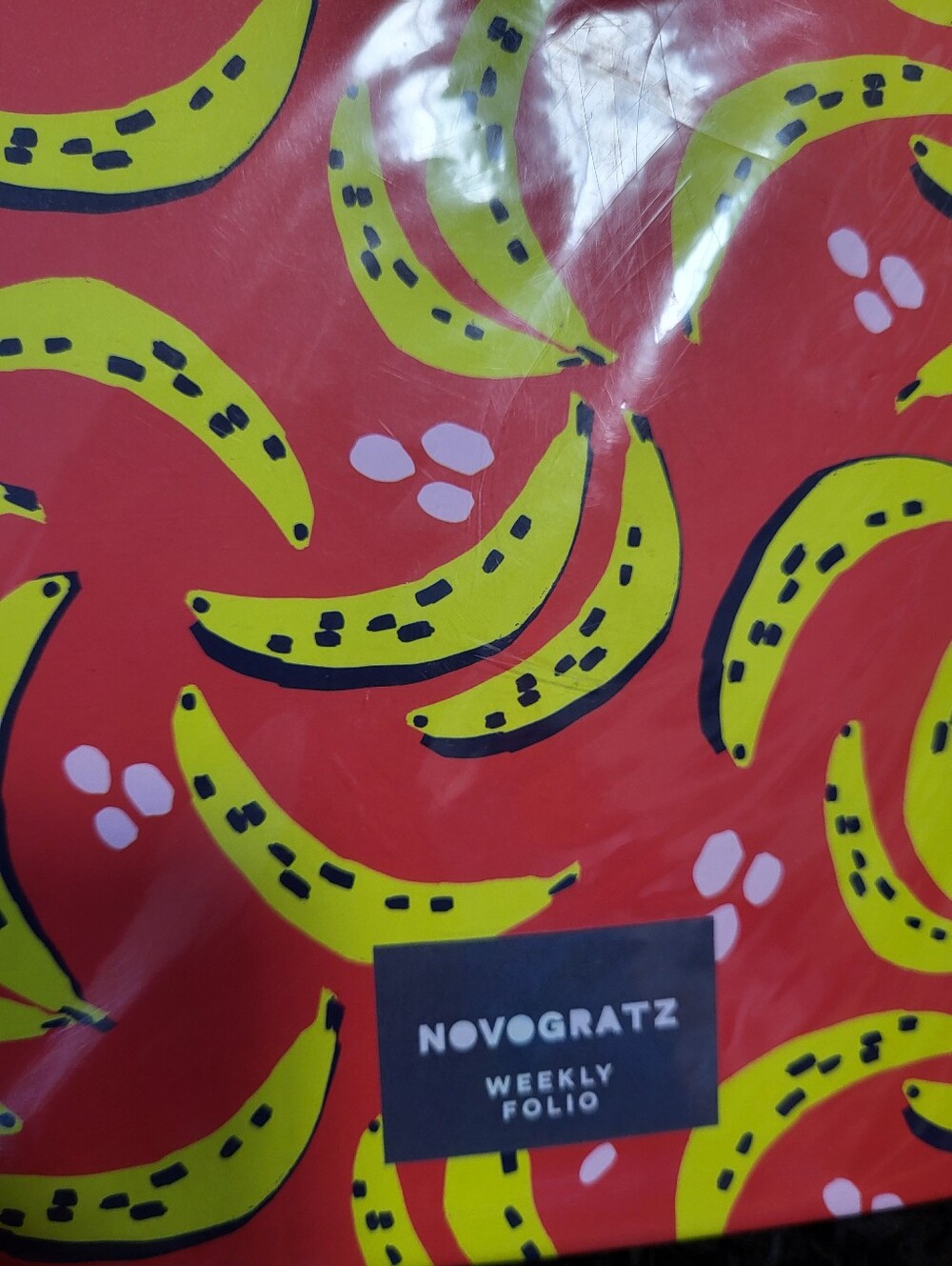Novogratz Banana Print Weekly Folio - Red & Yellow - Picture 2 of 3